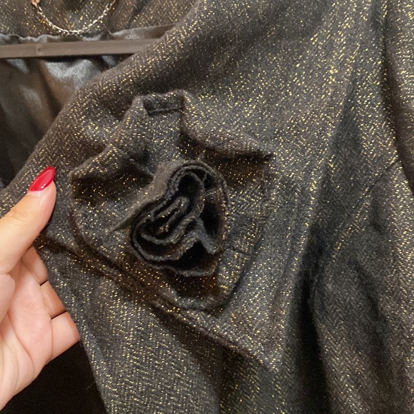 DIMRI Black and Gold Sparkly Short-Sleeve Blazer - Picture 3 of 6